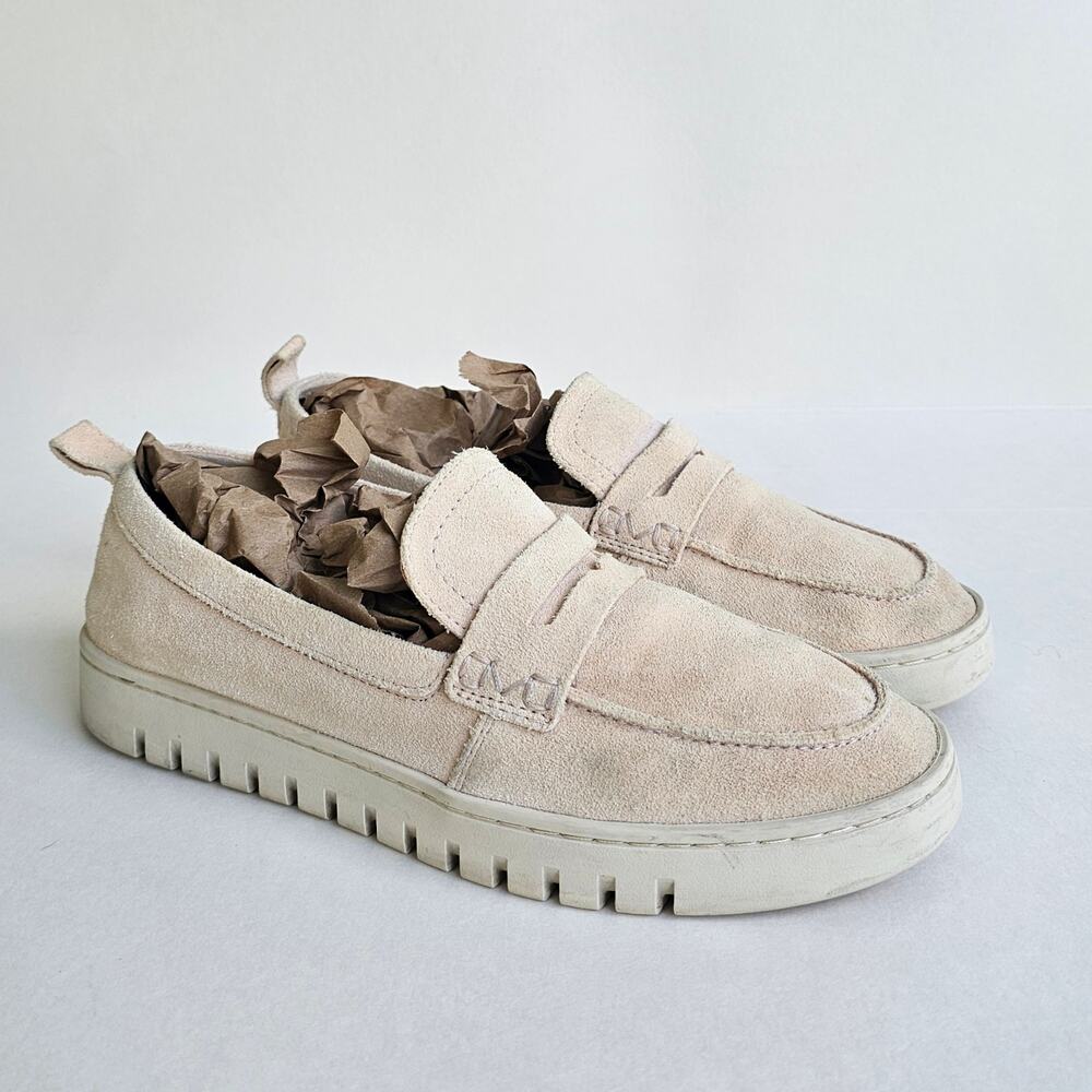 Suede Loafers Vionic Uptown Size 8.5 Pastel Peach Leather Comfort Flats Penny - Picture 2 of 14